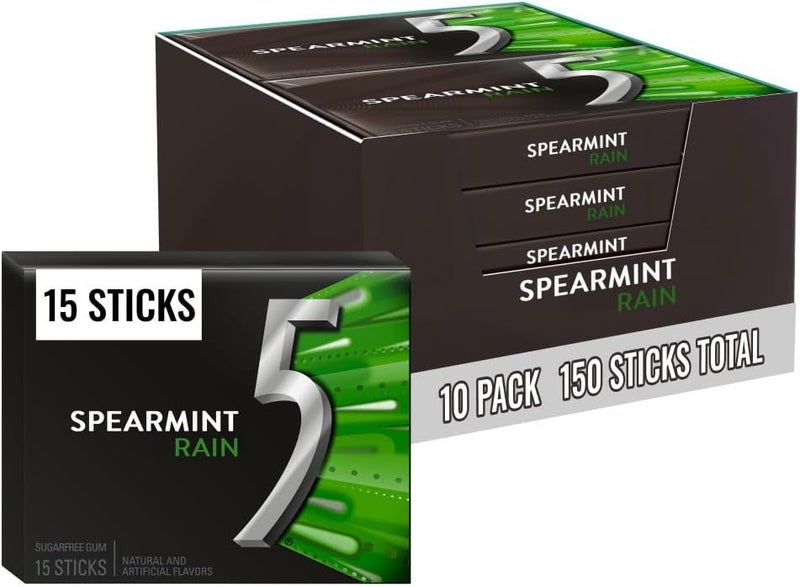 5 GUM Sugar-Free Spearmint Rain Gum - 150 Sticks - Image 1